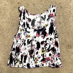 Floral White Crop Top S